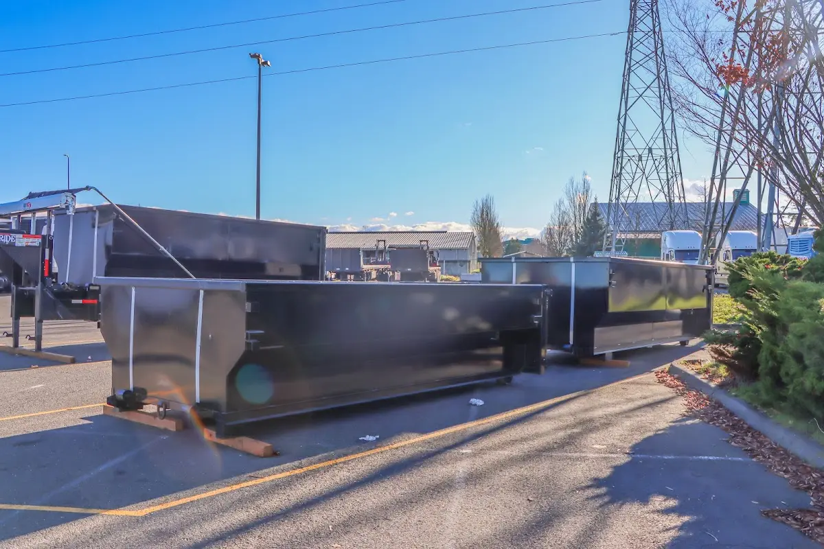Roll-off dumpster ready for waste disposal at job site for Yard Waste Dumpster Rental in Laplace